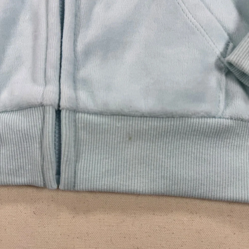 Juicy Couture Kids Velour Tracksuit Light Blue Hoodie Joggers Set Size 6